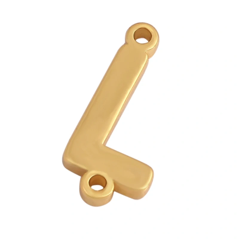 Trendy Initial Letter Alphabet Name Connector,18K Gold Bracelet Necklace Charm Jewelry Findings Components Clasps Supplies M45