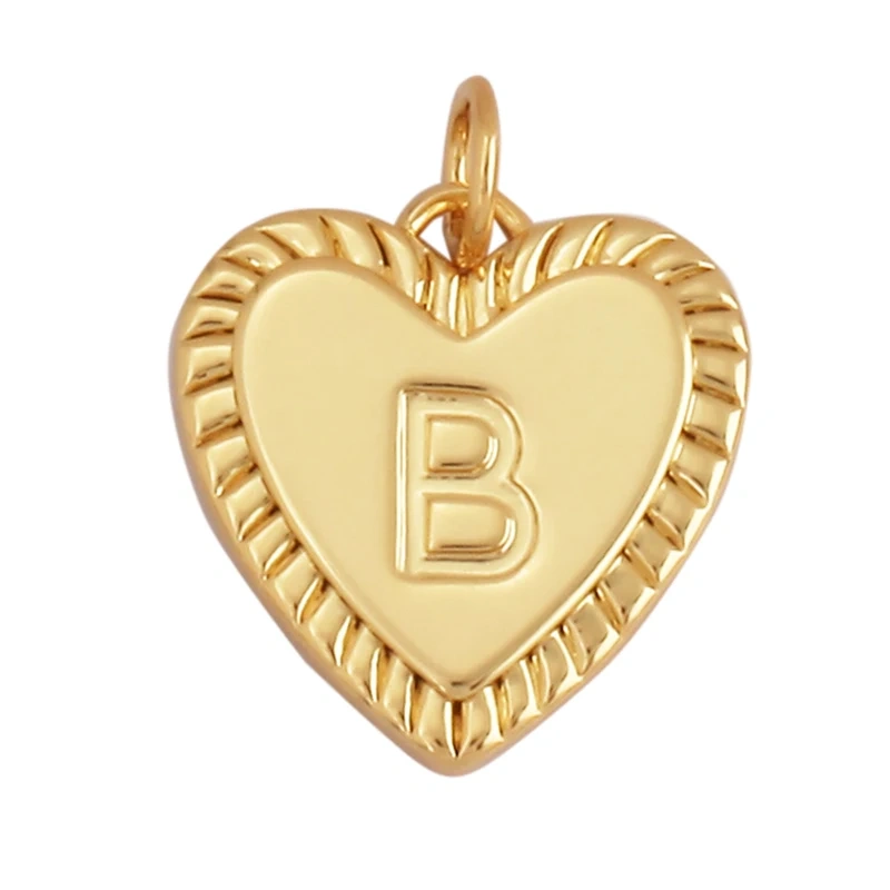 Simple Heart Shape 18K Gold Plated Initial Name A-Z Letter Charm Pendant Necklace,Fashion Jewelry Findings For Women Men L82