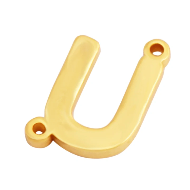 Trendy Initial Letter Alphabet Name Connector,18K Gold Bracelet Necklace Charm Jewelry Findings Components Clasps Supplies M45