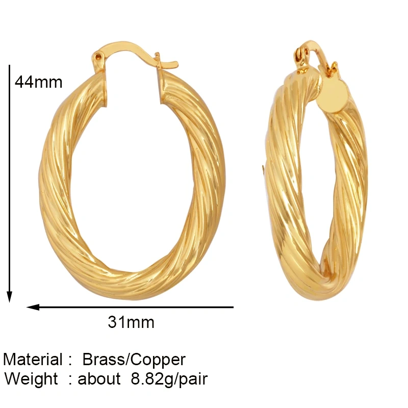 Fashion Elegant Luxury Flashing Bolt Big Hoop Earring,Bohemian Style Geometry 18K Gold Plated Colorful Enamel Jewelry Supply P05