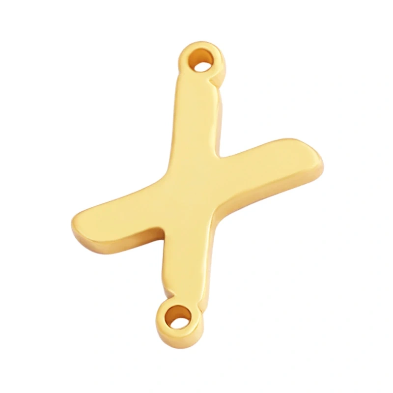 Trendy Initial Letter Alphabet Name Connector,18K Gold Bracelet Necklace Charm Jewelry Findings Components Clasps Supplies M45