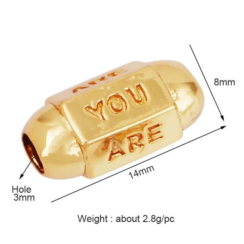 Bullet Hexagonal Safe Star Moon Sun Cross Protect Hand Drum Evil Eye Spacor Tube,Based Bracelet Elements Knotting Supplies L89