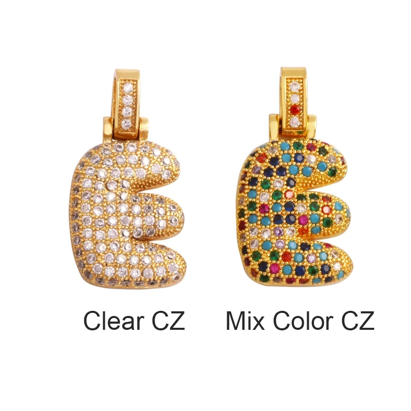 Colorful 18K Gold Plated Full Zircon Initial Name Letter Charm Pendant,Fashion Necklace Jewelry Findings Accessories Supply M71
