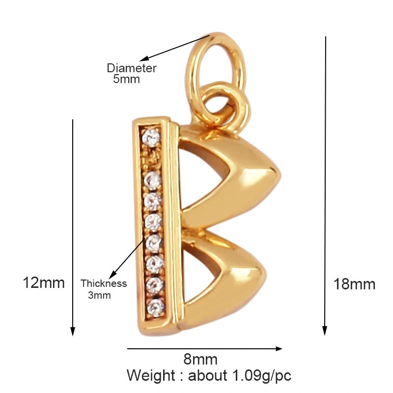 Exquisite Zircon 18K Gold Plated Initial Name A-Z Letter Charm Pendant Necklace,Fashion Jewelry Findings Supplies Wholesales L09