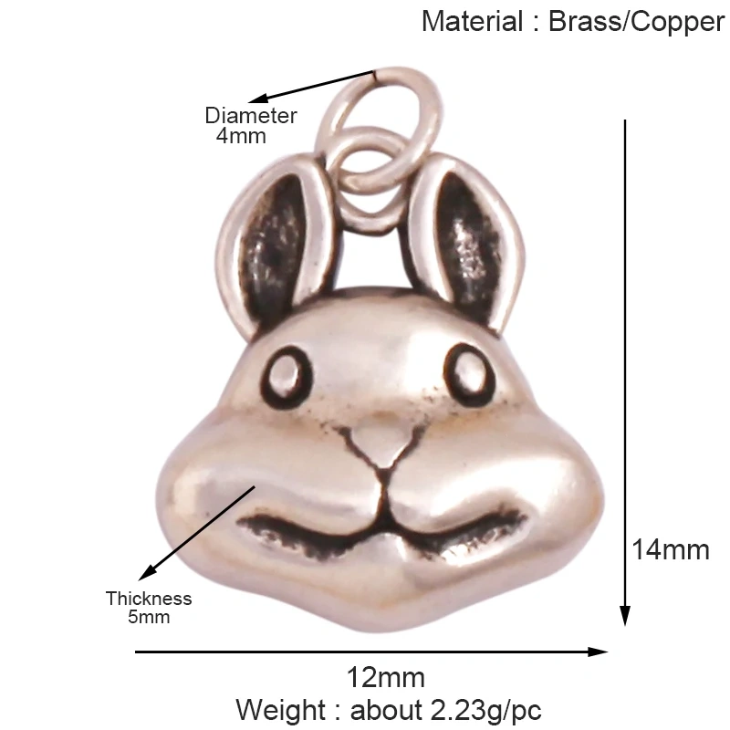 Cute Bear Fox Squirrel Charm Pendant,18K Gold Plated Cubic Zironia Shell Animal Necklace Bracelet Jewelry Accessories Supply K30