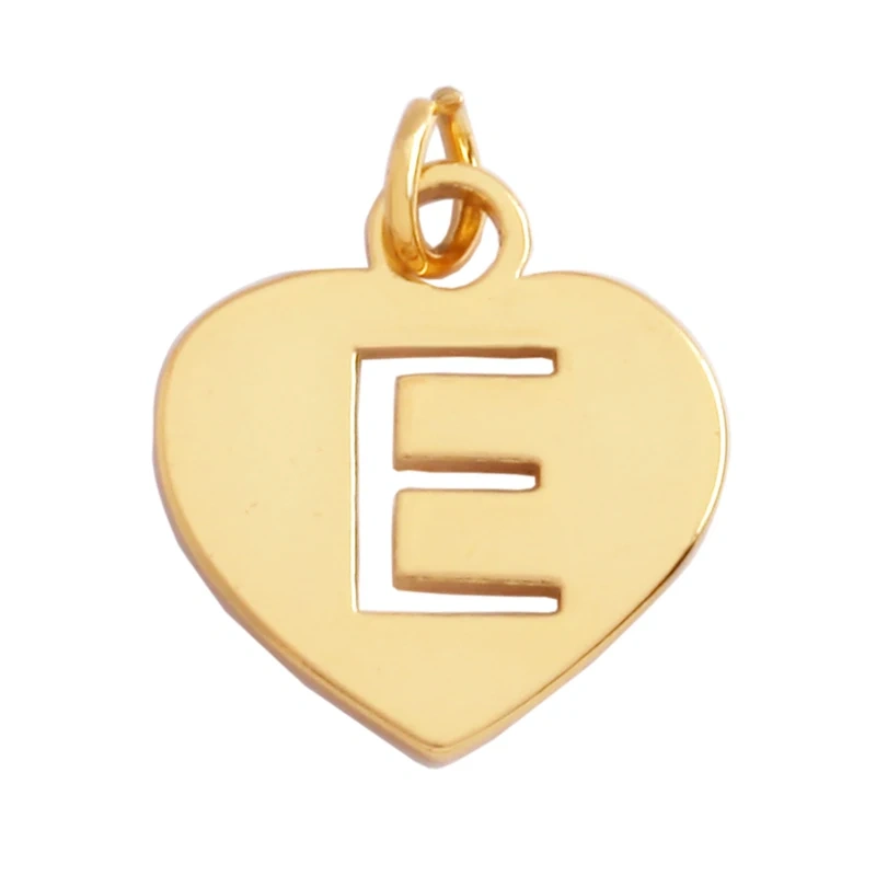 Simpleness Love Heart 18K Gold Plated Brass Initial Name A-Z Letter Charm Pendant Necklace,Fashion Jewelry Findings Supplies M70