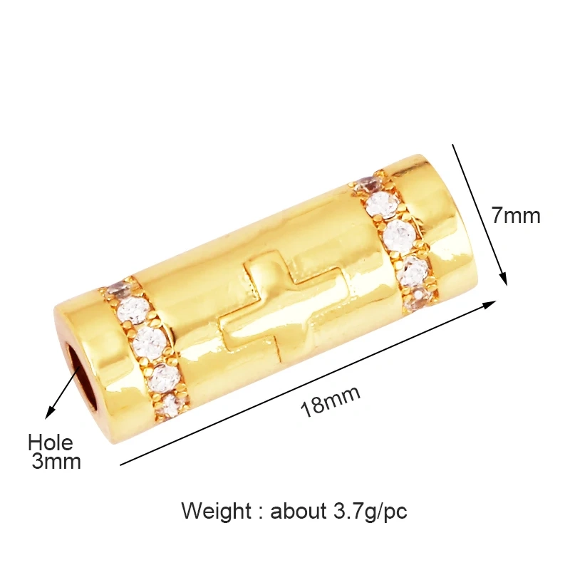 Bullet Hexagonal Safe Star Moon Sun Cross Protect Hand Drum Evil Eye Spacor Tube,Based Bracelet Elements Knotting Supplies L89