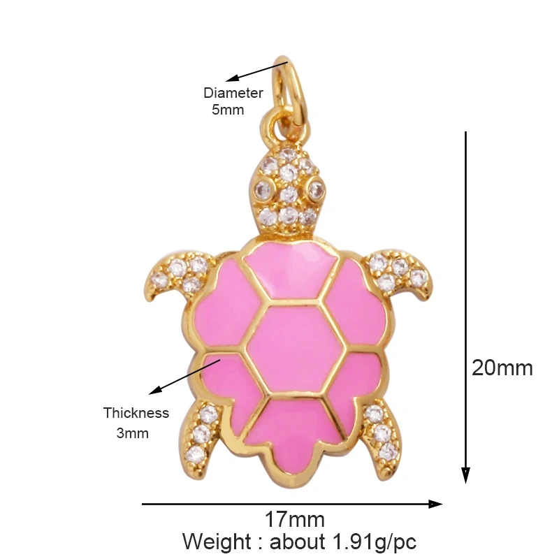 Starfish Blue Ocean Sea Turtle Sea Horse Conch Shell Charm Pendant,Gold Plated Zircon Jewelry Findings Accessories Supplies M62