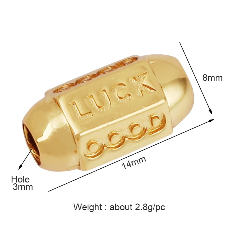 Bullet Hexagonal Safe Star Moon Sun Cross Protect Hand Drum Evil Eye Spacor Tube,Based Bracelet Elements Knotting Supplies L89