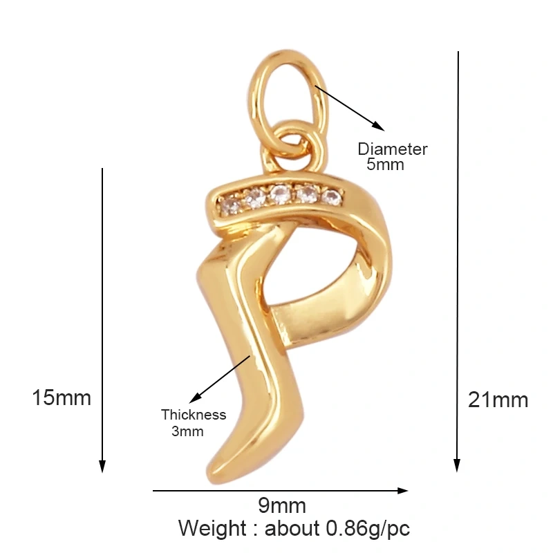 Exquisite Zircon 18K Gold Plated Initial Name A-Z Letter Charm Pendant Necklace,Fashion Jewelry Findings Supplies Wholesales L09