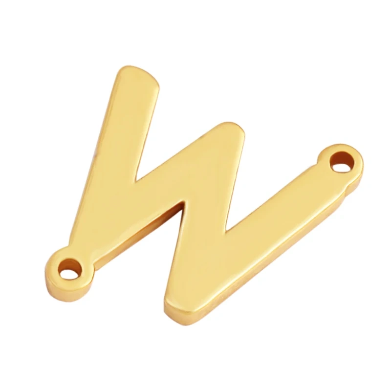 Trendy Initial Letter Alphabet Name Connector,18K Gold Bracelet Necklace Charm Jewelry Findings Components Clasps Supplies M45