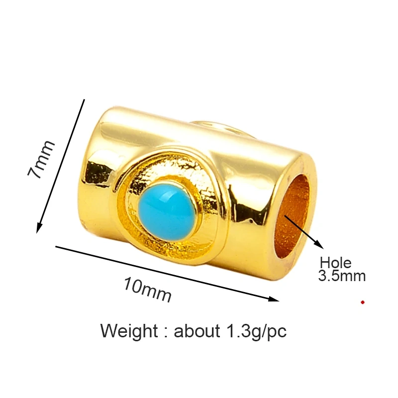 Bullet Hexagonal Safe Star Moon Sun Cross Protect Hand Drum Evil Eye Spacor Tube,Based Bracelet Elements Knotting Supplies L89