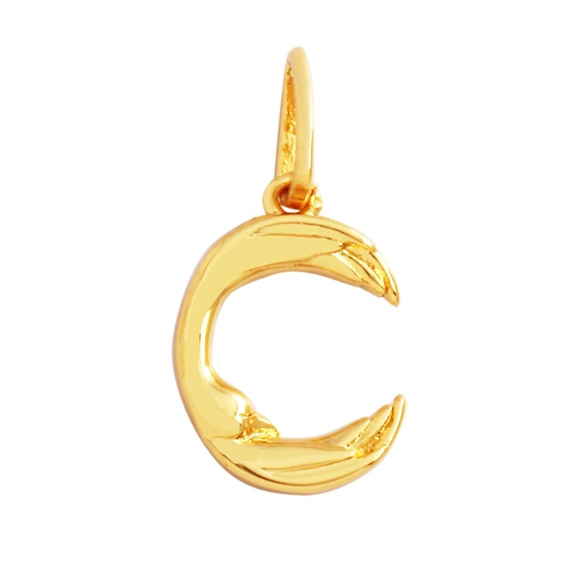 Creativity Elegance Feather Swan Gold Plated Initial Name A-Z Letter Charm Pendant Necklace,Fashion Jewelry Findings Supply M45