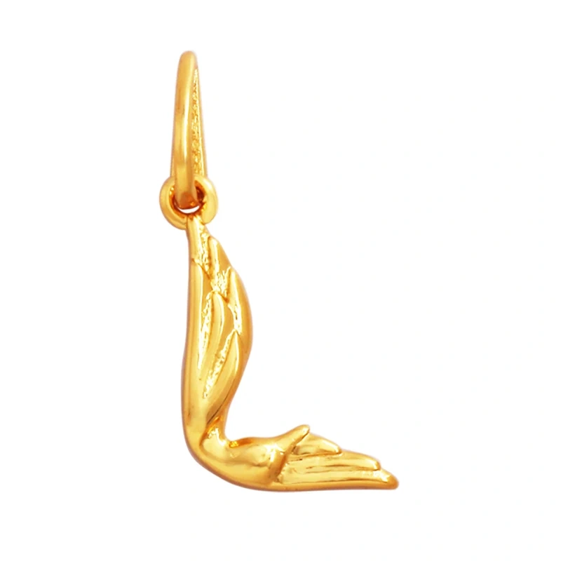 Creativity Elegance Feather Swan Gold Plated Initial Name A-Z Letter Charm Pendant Necklace,Fashion Jewelry Findings Supply M45