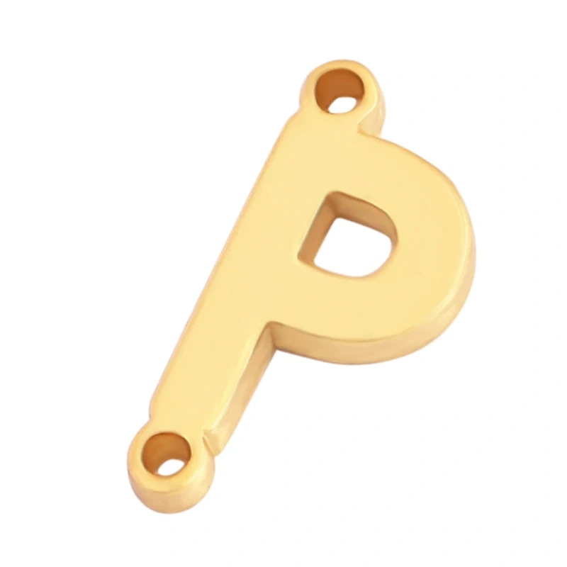 Trendy Initial Letter Alphabet Name Connector,18K Gold Bracelet Necklace Charm Jewelry Findings Components Clasps Supplies M45
