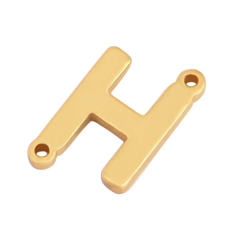 Trendy Initial Letter Alphabet Name Connector,18K Gold Bracelet Necklace Charm Jewelry Findings Components Clasps Supplies M45