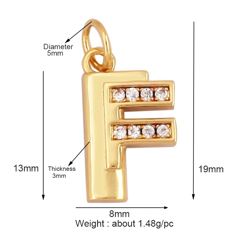 Exquisite Zircon 18K Gold Plated Initial Name A-Z Letter Charm Pendant Necklace,Fashion Jewelry Findings Supplies Wholesales L09