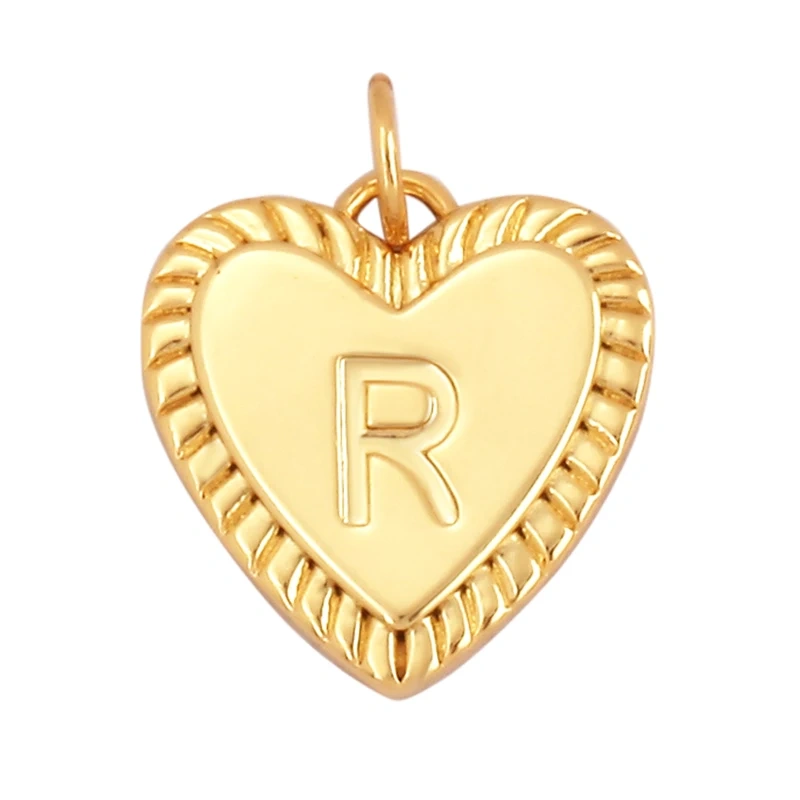Simple Heart Shape 18K Gold Plated Initial Name A-Z Letter Charm Pendant Necklace,Fashion Jewelry Findings For Women Men L82