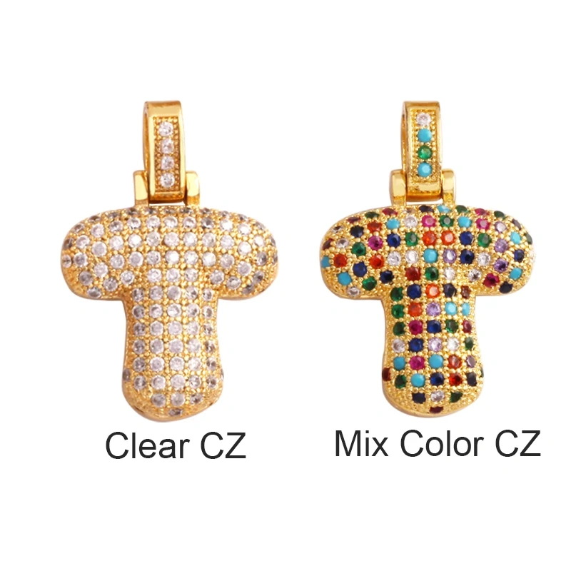 Colorful 18K Gold Plated Full Zircon Initial Name Letter Charm Pendant,Fashion Necklace Jewelry Findings Accessories Supply M71