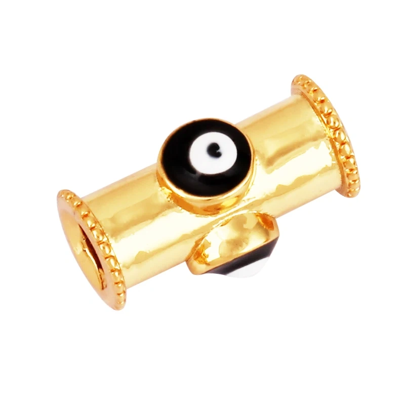 Bullet Hexagonal Safe Star Moon Sun Cross Protect Hand Drum Evil Eye Spacor Tube,Based Bracelet Elements Knotting Supplies L89