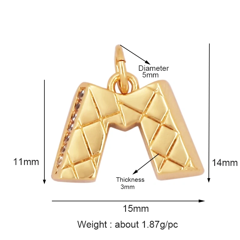 Exquisite Zircon 18K Gold Plated Initial Name A-Z Letter Charm Pendant Necklace,Fashion Jewelry Findings Supplies Wholesales L09