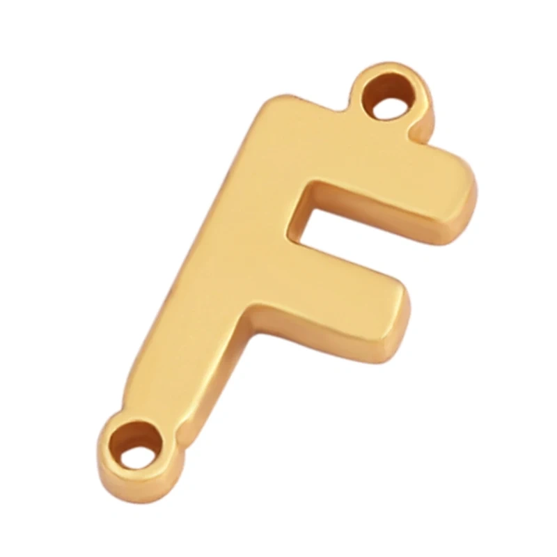 Trendy Initial Letter Alphabet Name Connector,18K Gold Bracelet Necklace Charm Jewelry Findings Components Clasps Supplies M45