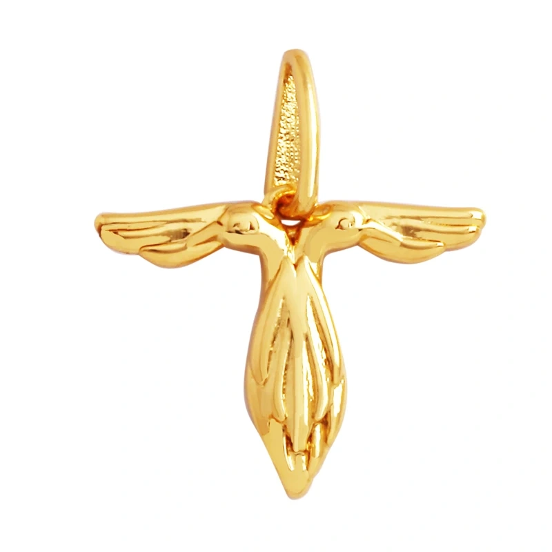 Creativity Elegance Feather Swan Gold Plated Initial Name A-Z Letter Charm Pendant Necklace,Fashion Jewelry Findings Supply M45