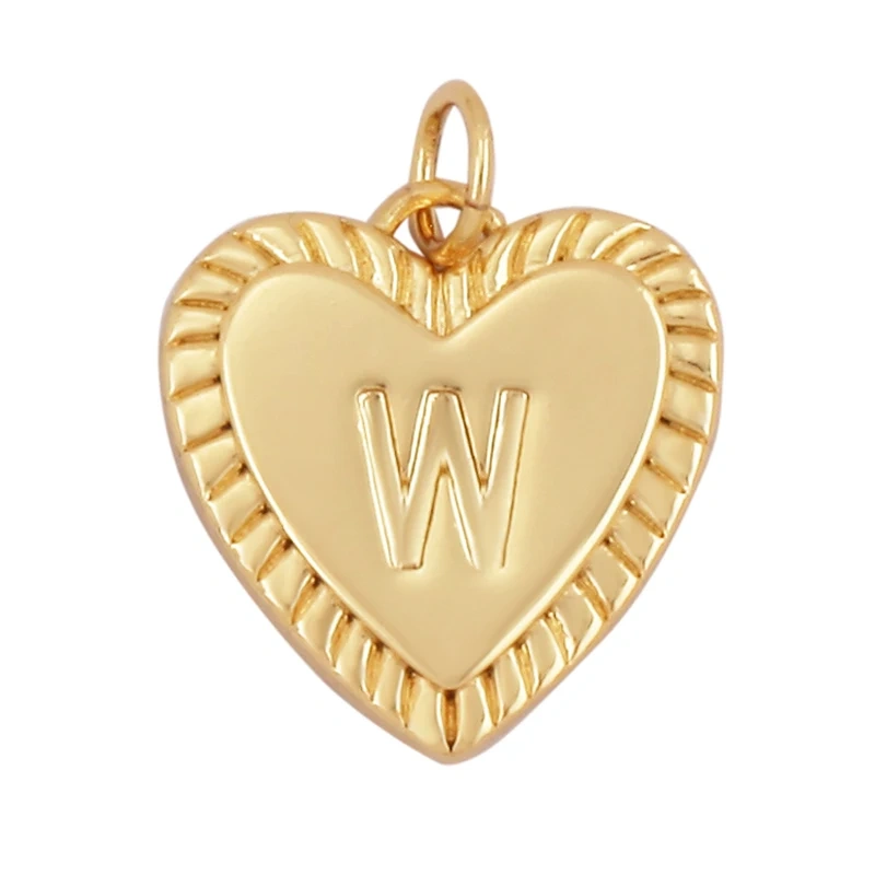 Simple Heart Shape 18K Gold Plated Initial Name A-Z Letter Charm Pendant Necklace,Fashion Jewelry Findings For Women Men L82