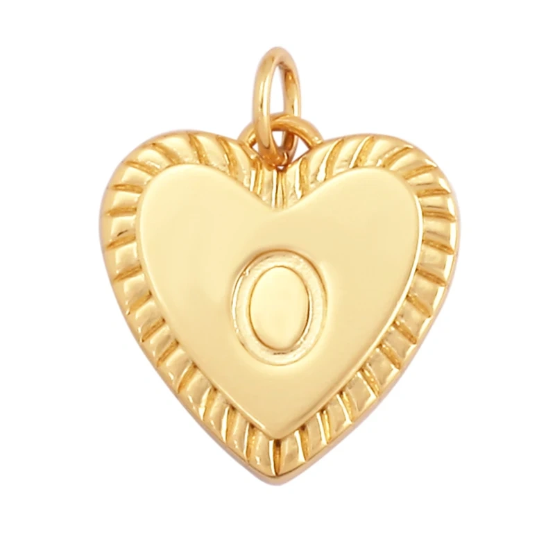 Simple Heart Shape 18K Gold Plated Initial Name A-Z Letter Charm Pendant Necklace,Fashion Jewelry Findings For Women Men L82