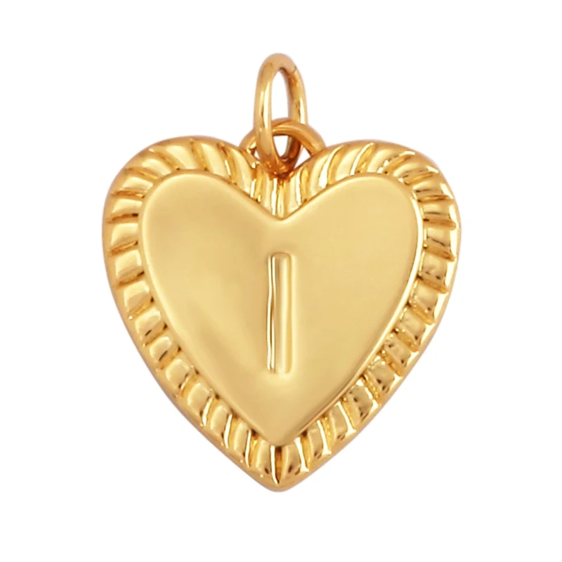 Simple Heart Shape 18K Gold Plated Initial Name A-Z Letter Charm Pendant Necklace,Fashion Jewelry Findings For Women Men L82
