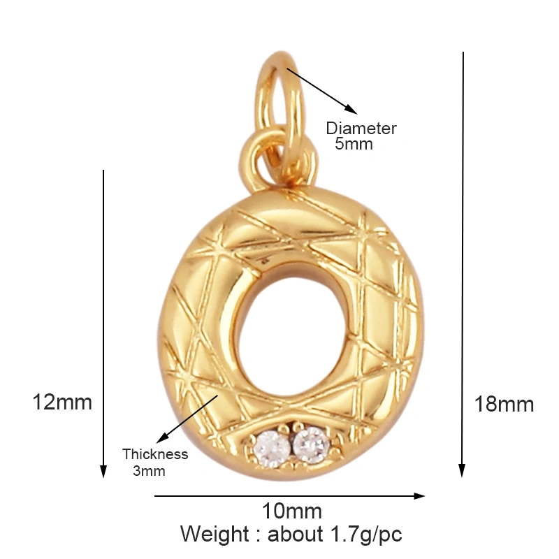 Exquisite Zircon 18K Gold Plated Initial Name A-Z Letter Charm Pendant Necklace,Fashion Jewelry Findings Supplies Wholesales L09