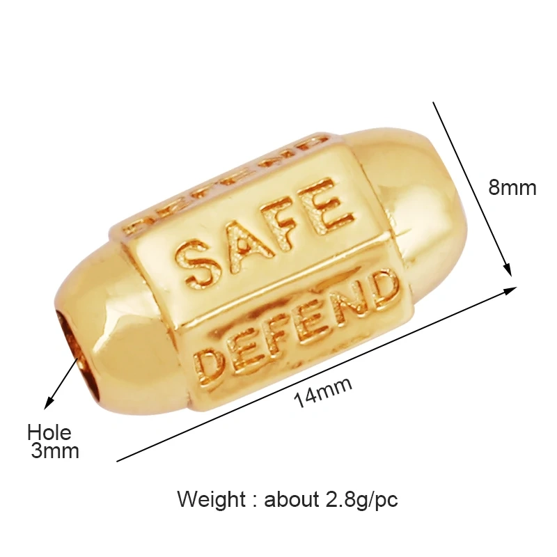 Bullet Hexagonal Safe Star Moon Sun Cross Protect Hand Drum Evil Eye Spacor Tube,Based Bracelet Elements Knotting Supplies L89