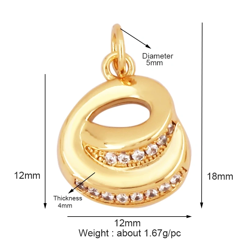 Exquisite Zircon 18K Gold Plated Initial Name A-Z Letter Charm Pendant Necklace,Fashion Jewelry Findings Supplies Wholesales L09