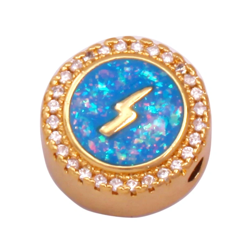 Colourful Shell Chip Star Moon Lightning Bead,18K Gold Plated Brass DIY Bracelet Necklace  Components Accessories Supplies K53