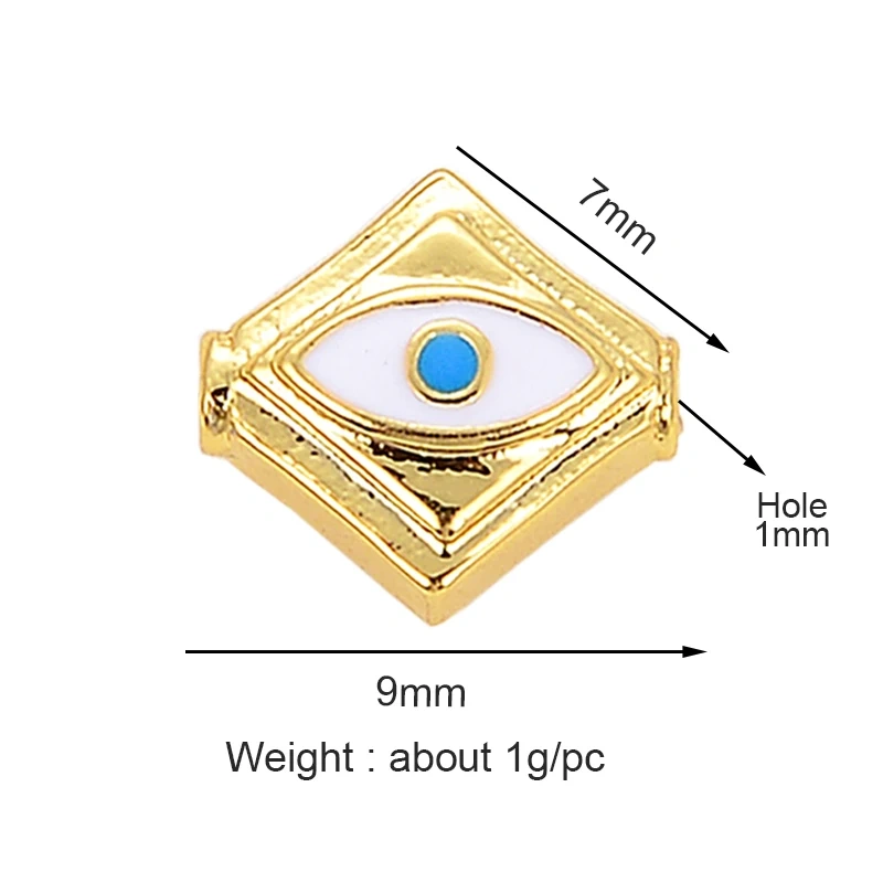 Bullet Hexagonal Safe Star Moon Sun Cross Protect Hand Drum Evil Eye Spacor Tube,Based Bracelet Elements Knotting Supplies L89