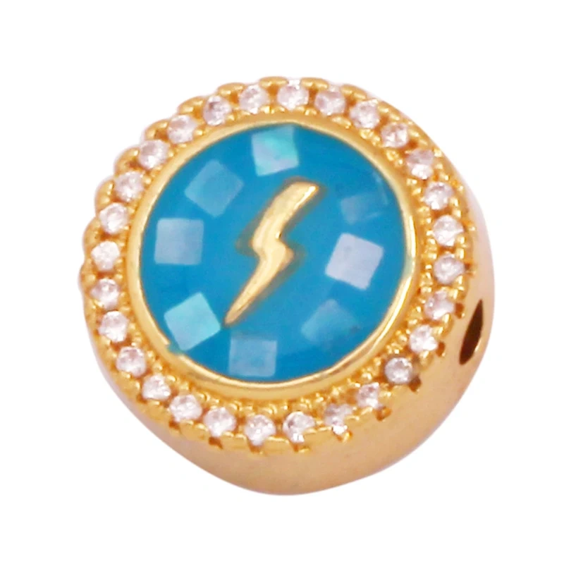 Colourful Shell Chip Star Moon Lightning Bead,18K Gold Plated Brass DIY Bracelet Necklace  Components Accessories Supplies K53