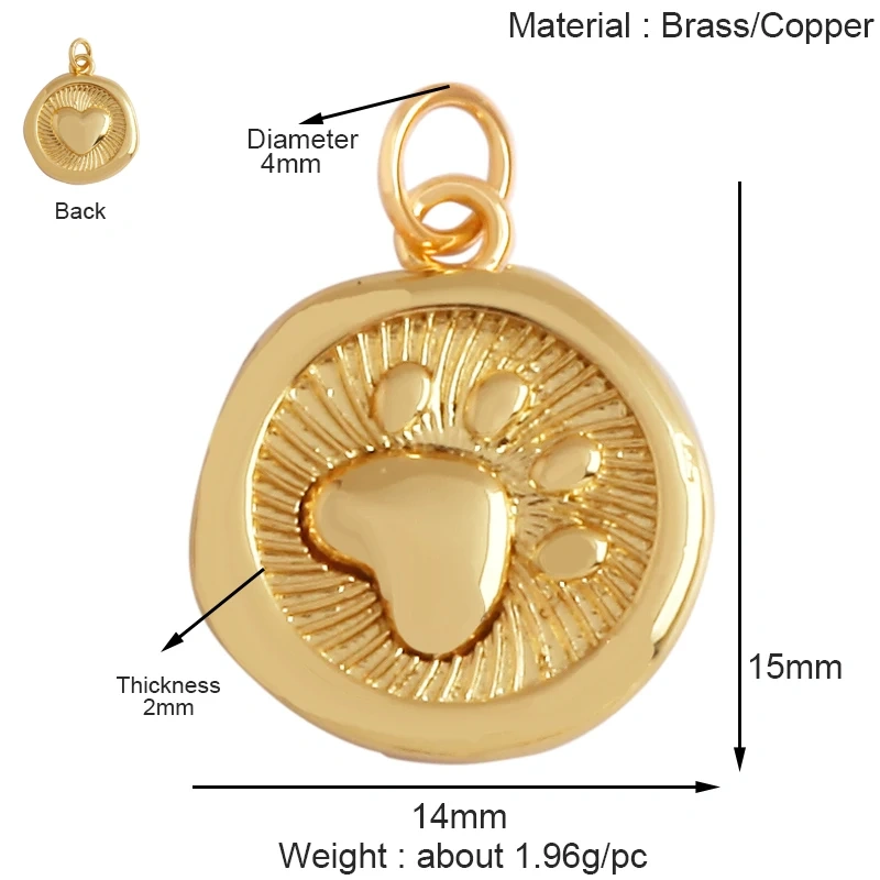 Cute Bear Fox Squirrel Charm Pendant,18K Gold Plated Cubic Zironia Shell Animal Necklace Bracelet Jewelry Accessories Supply K30