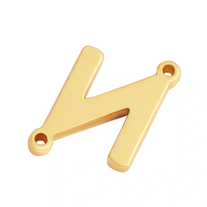 Trendy Initial Letter Alphabet Name Connector,18K Gold Bracelet Necklace Charm Jewelry Findings Components Clasps Supplies M45