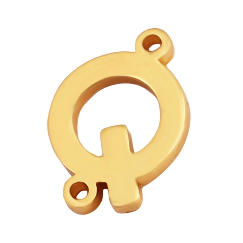 Trendy Initial Letter Alphabet Name Connector,18K Gold Bracelet Necklace Charm Jewelry Findings Components Clasps Supplies M45