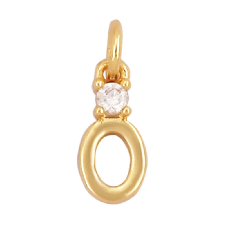 Mini Simple Zircon 18K Gold Plated Initial Name A-Z Letter Charm Pendant Necklace,Fashion Jewelry Findings Supplies L09