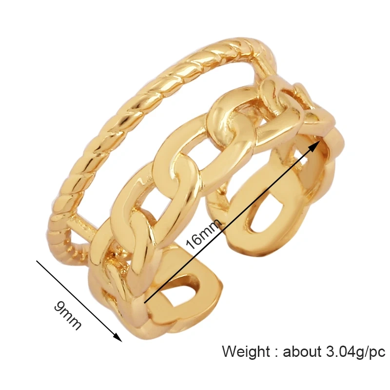 Vintage Fashion Hip-hop Punk Bronze Antique Gold Ring,18K Gold Plated Open Adjustable Rings Charm Jewelry Findings Supplies P30