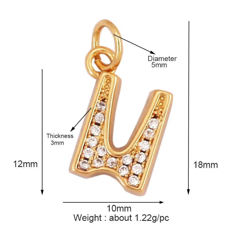 Exquisite Zircon 18K Gold Plated Initial Name A-Z Letter Charm Pendant Necklace,Fashion Jewelry Findings Supplies Wholesales L09