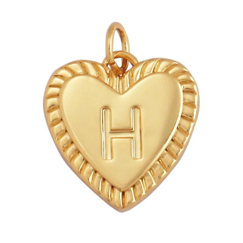 Simple Heart Shape 18K Gold Plated Initial Name A-Z Letter Charm Pendant Necklace,Fashion Jewelry Findings For Women Men L82
