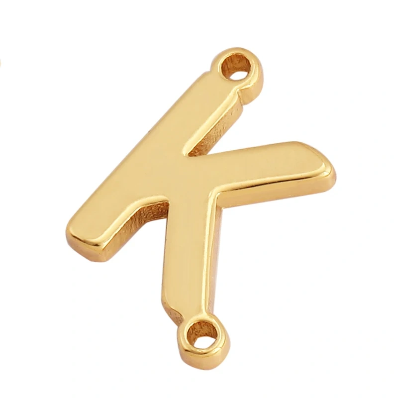 Trendy Initial Letter Alphabet Name Connector,18K Gold Bracelet Necklace Charm Jewelry Findings Components Clasps Supplies M45