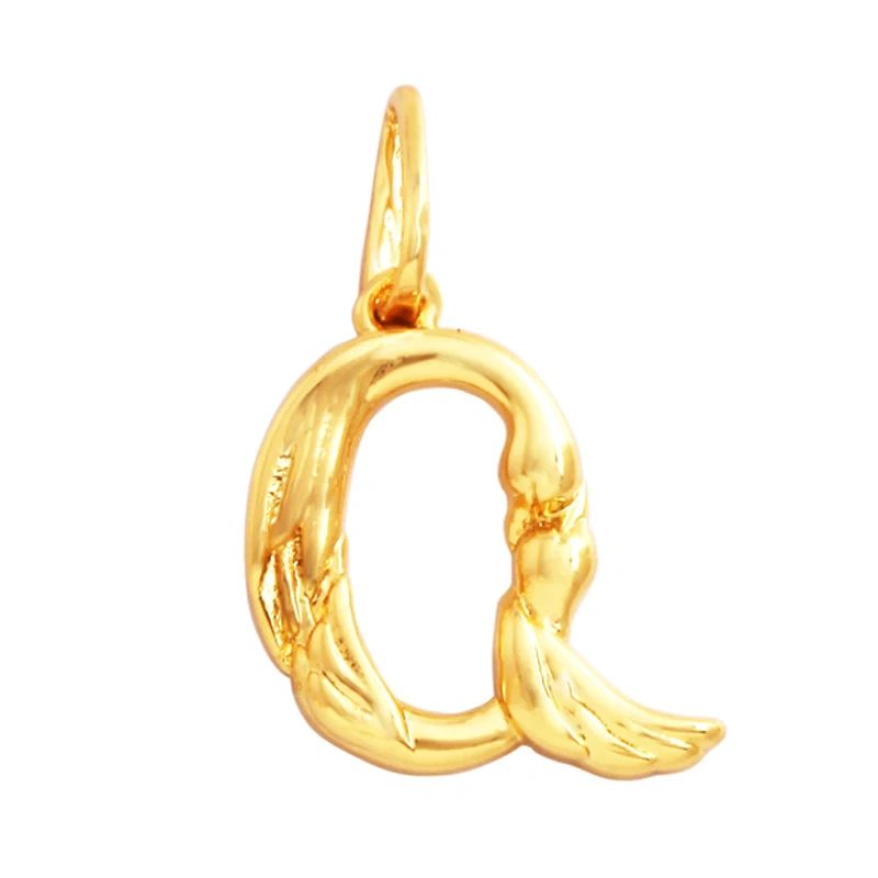Creativity Elegance Feather Swan Gold Plated Initial Name A-Z Letter Charm Pendant Necklace,Fashion Jewelry Findings Supply M45