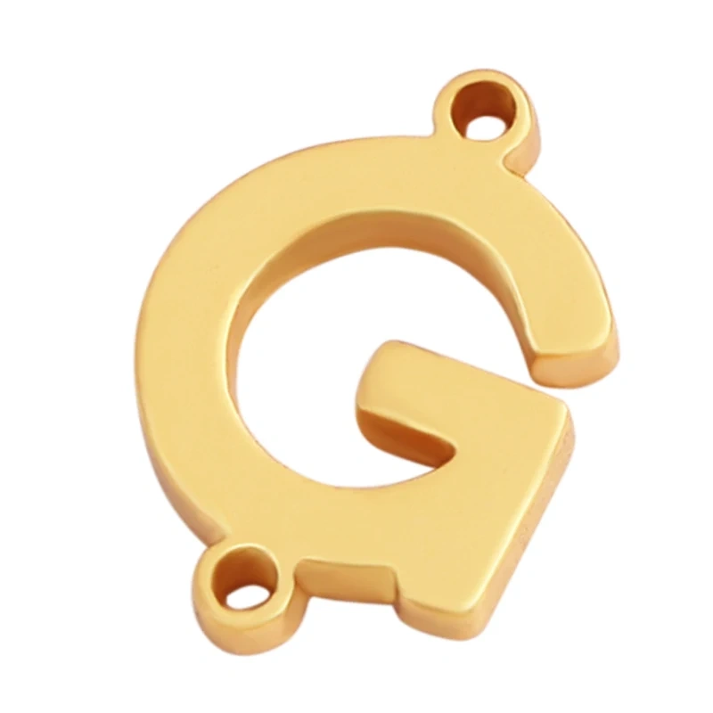 Trendy Initial Letter Alphabet Name Connector,18K Gold Bracelet Necklace Charm Jewelry Findings Components Clasps Supplies M45