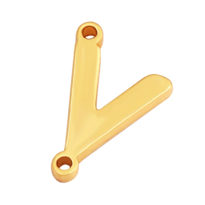 Trendy Initial Letter Alphabet Name Connector,18K Gold Bracelet Necklace Charm Jewelry Findings Components Clasps Supplies M45