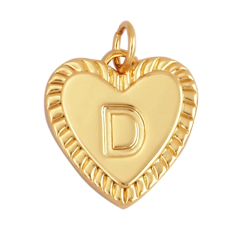 Simple Heart Shape 18K Gold Plated Initial Name A-Z Letter Charm Pendant Necklace,Fashion Jewelry Findings For Women Men L82