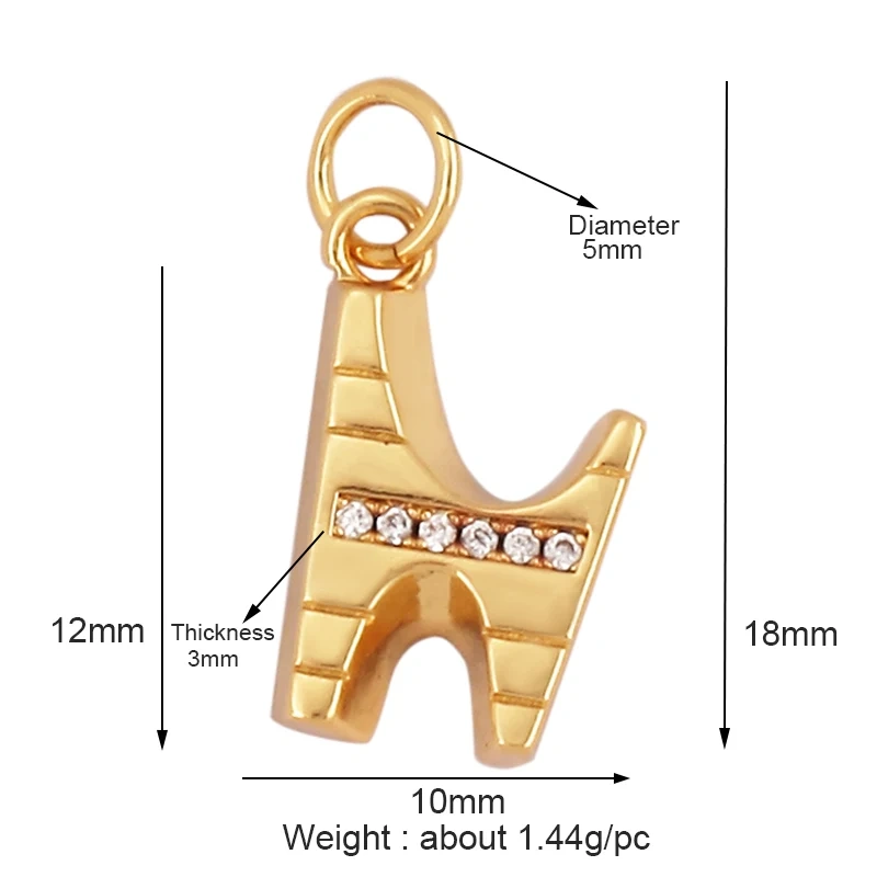 Exquisite Zircon 18K Gold Plated Initial Name A-Z Letter Charm Pendant Necklace,Fashion Jewelry Findings Supplies Wholesales L09