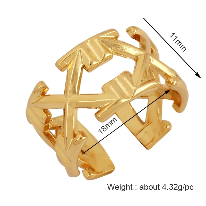 Vintage Fashion Hip-hop Punk Bronze Antique Gold Ring,18K Gold Plated Open Adjustable Rings Charm Jewelry Findings Supplies P30